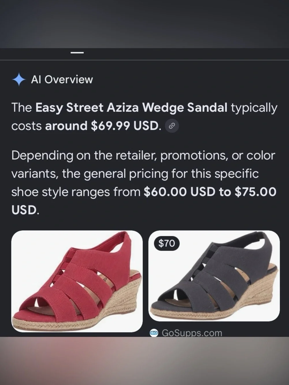 Easy Street Aziza wedge sandals